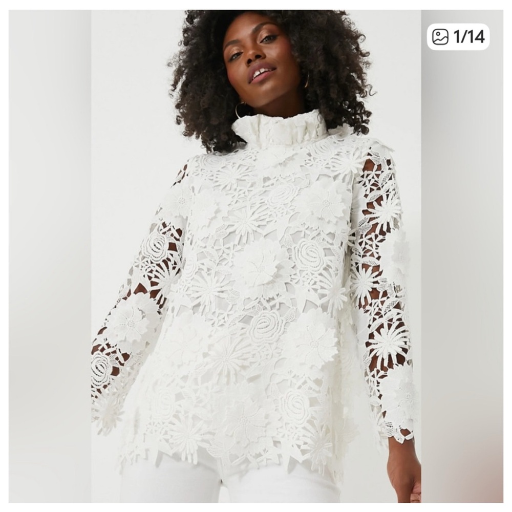 TUCKERNUCK Blanc Guipure Lace Faye Top